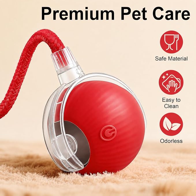 Interactive Automatic Rolling Electronic Chase Ball for Cats & Dogs – Rechargeable Motion-Activated Pet Toy