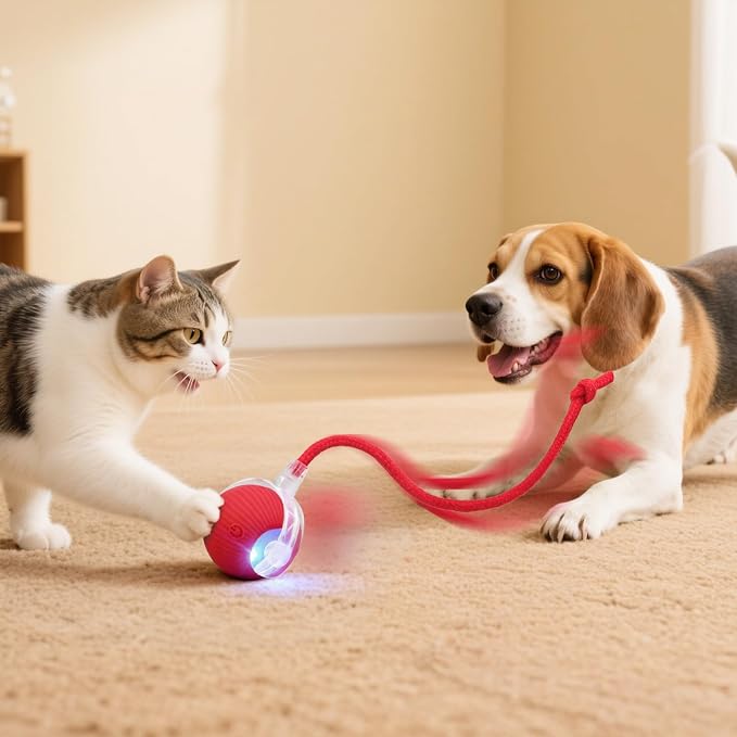 Interactive Automatic Rolling Electronic Chase Ball for Cats & Dogs – Rechargeable Motion-Activated Pet Toy