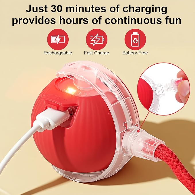 Interactive Automatic Rolling Electronic Chase Ball for Cats & Dogs – Rechargeable Motion-Activated Pet Toy