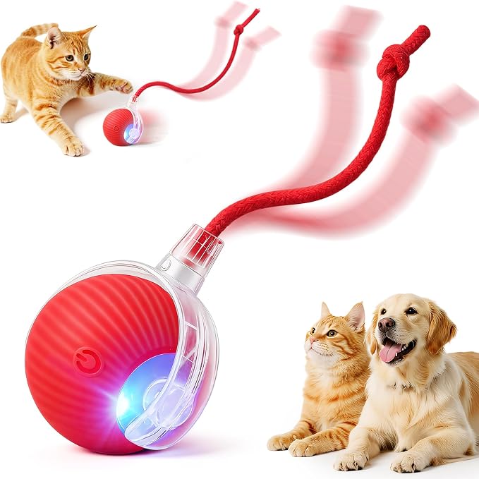 Interactive Automatic Rolling Electronic Chase Ball for Cats & Dogs – Rechargeable Motion-Activated Pet Toy