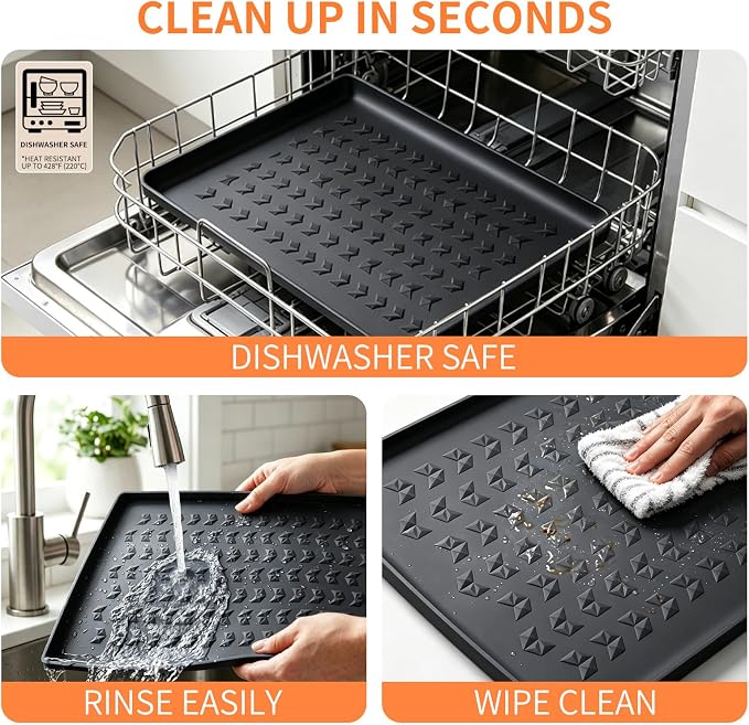 Silicone Pet Feeding Mat for Dogs & Cats – Waterproof Food & Water Bowl Placemat with Raised Edge
